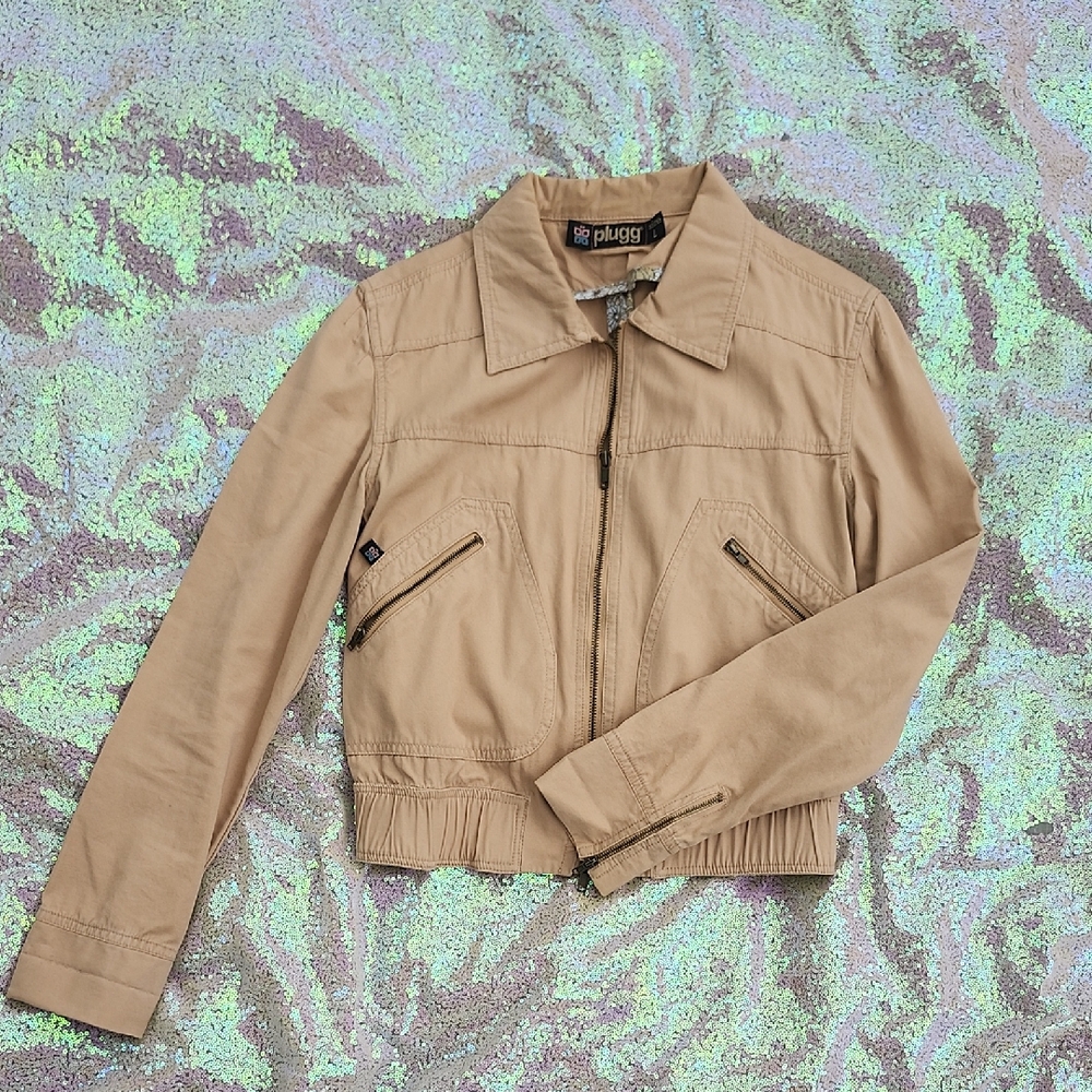 Plugg Tan Utility Jacket Versatile Design Super C… - image 1